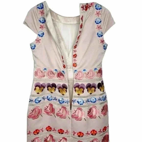 Temperley London Embroidered Floral Dress Size 10 UK / 6 US Silk Blend - Picture 4 of 12